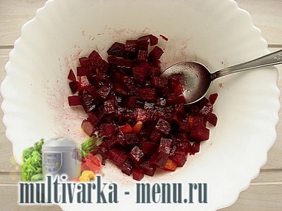 приготовление салата винегрет в мультиварке Салат винегрет в мультиварке