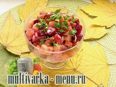 приготовление салата винегрет в мультиварке Салат винегрет в мультиварке