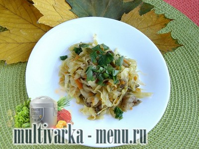 Тушеная капуста в мультиварке с грибами рецепт тушеной капусты в мультиварке с грибами