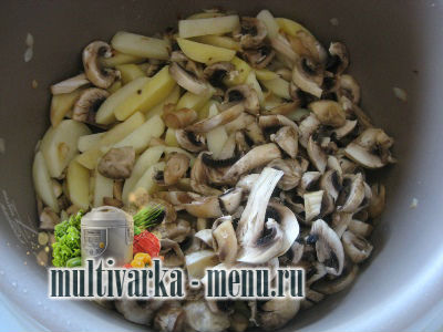 картошка с грибами в мультиварке картошка с грибами в мультиварке рецепт