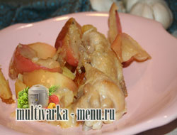 Запеченный картофель с курицей в мультиварке...