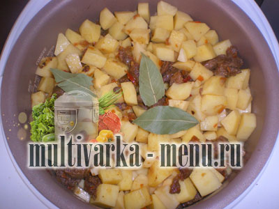 картошка с мясом в мультиварке картошка в мультиварке с фото