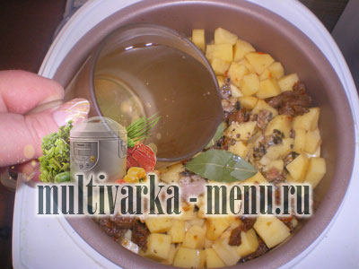 картошка с мясом в мультиварке картошка в мультиварке с фото
