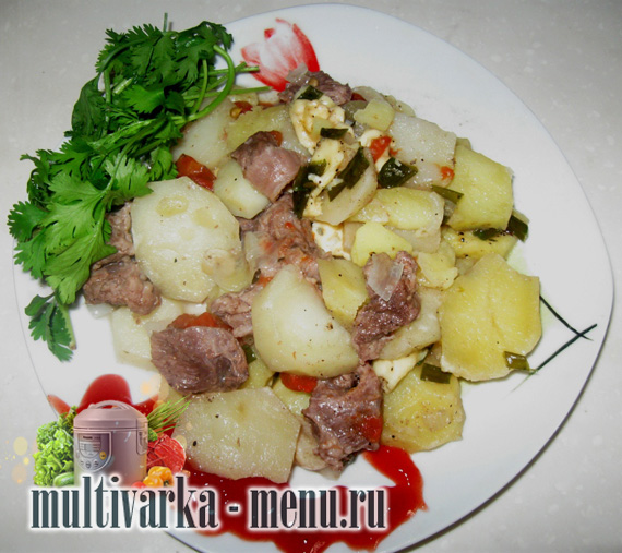 картошка с мясом в мультиварке картошка в мультиварке
