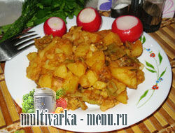 Тушеная картошка в мультиварке с овощами...