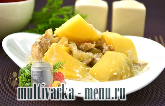 картошка грибы мясо в мультиварке рецепт картошка с свининой в мультиварке