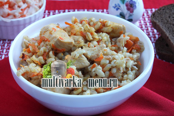 перловка с курицей в мультиварке каша в мультиварке