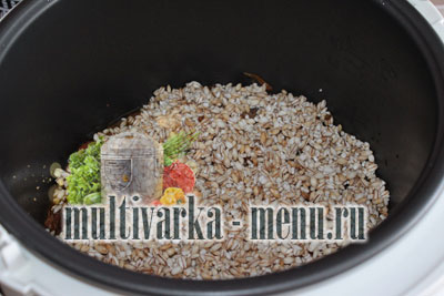 каша с мясом в мультиварке перловка в мультиварке
