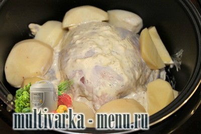 курица с картошкой в мультиварке приготовление курицы с картошкой в мультиварке