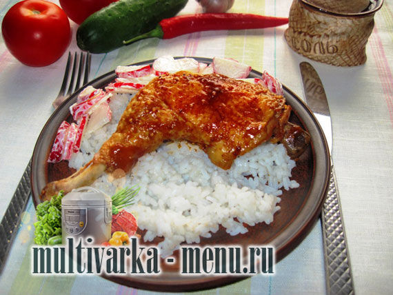курица запеченная в мультиварке как приготовить окорочка вмультиварке