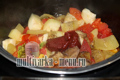рагу из кабачков в мультиварке как приготовить рагу в мультиварке