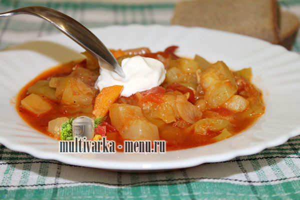 рагу из кабачков в мультиварке как приготовить рагу в мультиварке