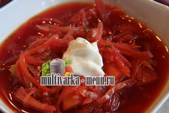 красный борщ в мультиварке первые блюда в мультиварке