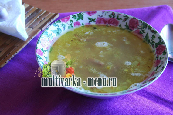 суп гороховый в мультиварке суп в мультиварке
