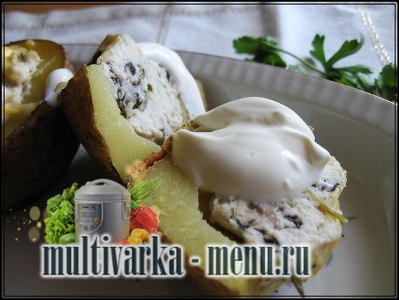 фаршированный картофель в мультиварке фаршированный картофель в мультиварке рецепт