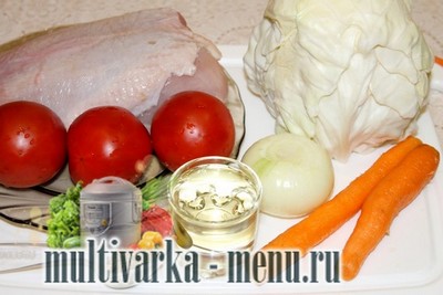 Тушеная капуста с куриной грудкой Тушеная капуста с куриной грудкой
