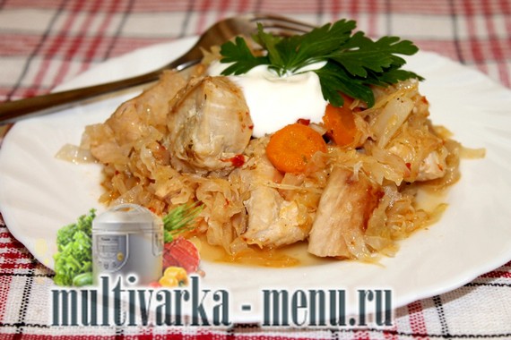 Тушеная капуста с куриной грудкой Тушеная капуста с куриной грудкой