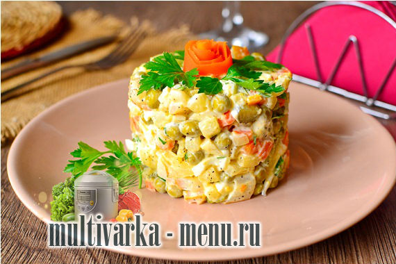 оливье с морепродуктами салат оливье