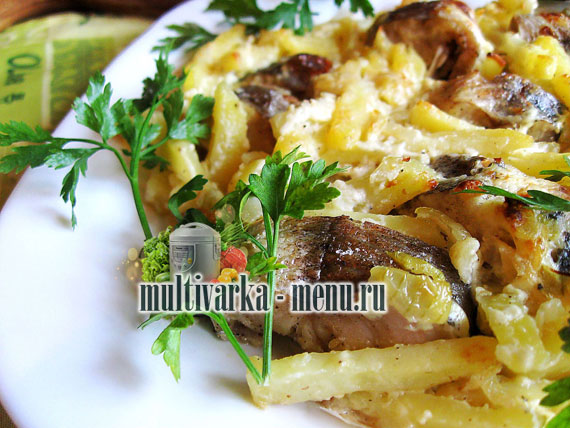 рыба с картошкой в мультиварке как приготовить рыбу в мультиварке