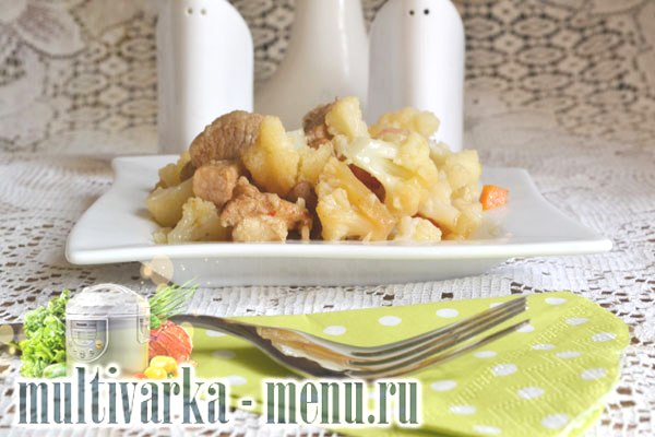 свинина в мультиварке с овощами свинина в мультиварке с цветной капустой рецепт
