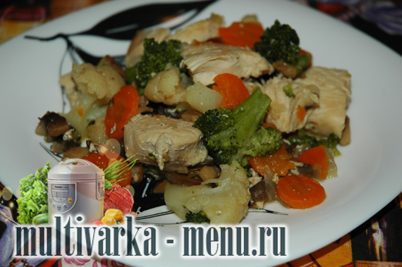 курица с грибами в мультиварке курица в мультиварке