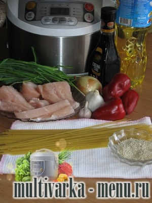 рецепт спагетти по-азиатски в мультиварке  