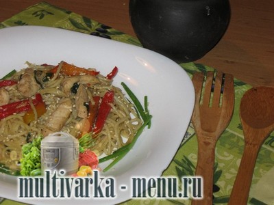 рецепт спагетти по-азиатски в мультиварке  