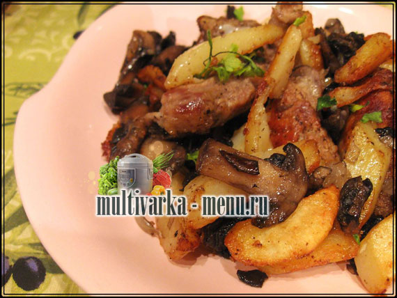жаркое с грибами жаркое в мультиварке рецепт