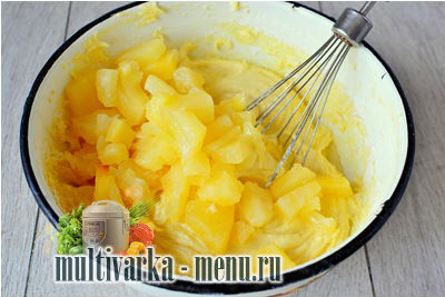 пирог с ананасами в мультиварке как приготовить пирог в мультиварке