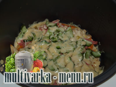 пицца в мультиварке пицца с колбасой и грибами