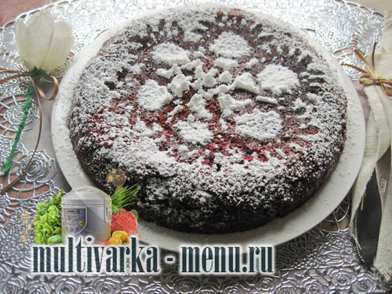 пирог с вишней в мультиварке пирог в мультиварке с фото