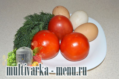 яичница с помидором в мультиварке яичница в мультиварке