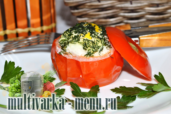 яичница с помидором в мультиварке яичница в мультиварке